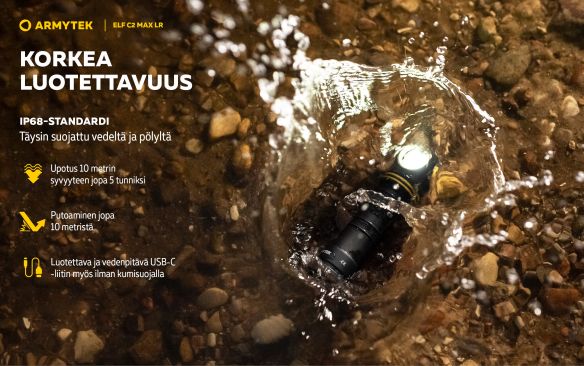 Armytek Elf C2 Max LR USB-C ladattava otsalamppu, 4500 lm