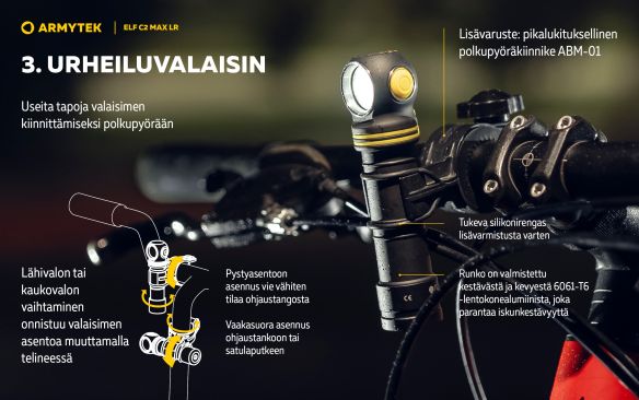 Armytek Elf C2 Max LR USB-C ladattava otsalamppu, 4500 lm