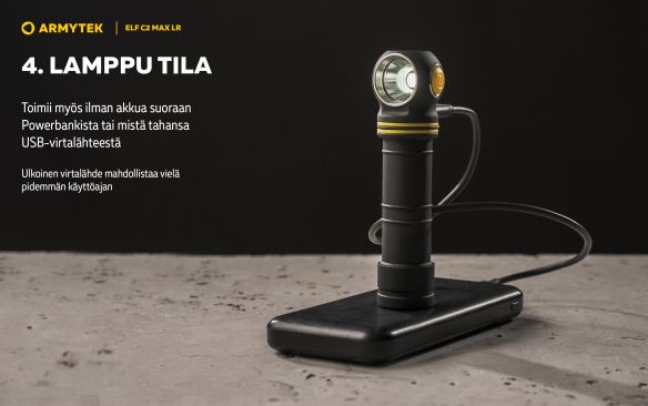 Armytek Elf C2 Max LR USB-C ladattava otsalamppu, 4500 lm