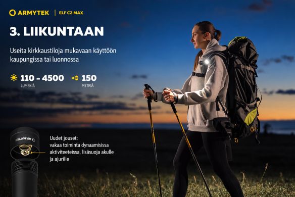 Armytek Elf C2 Max USB-C otsalamppu 4500 lm