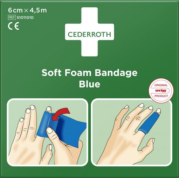Cederroth Soft laastari 6 cm x 4,5 m, sininen