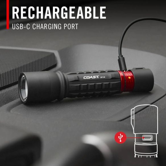 Coast XP11R ladattava taskulamppun usb-c lataus
