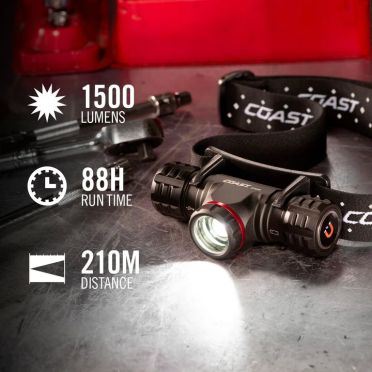 COAST XPH30R ladattava otsalamppu, 1500 lm