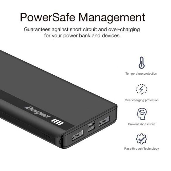 Energizer Powerbank 10000mAh kahdella USB-latausportilla