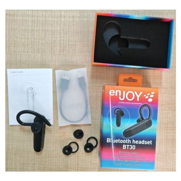 ENJOY BT30 Bluetooth tuotepakkauksen sisältö