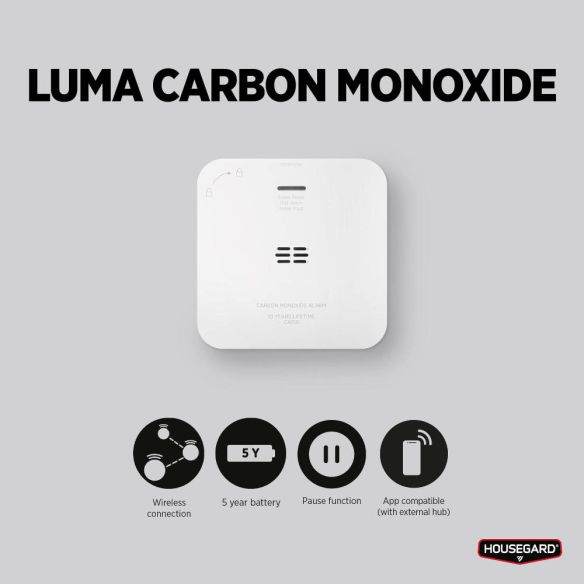 Housegard Luma CA150 langaton häkävaroitin, 5 vuoden paristo