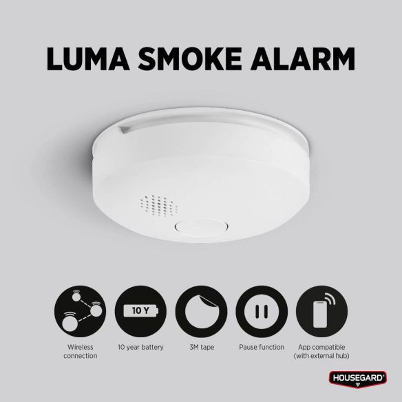Housegard Luma langaton palovaroitin, sis. 10-vuoden paristo, 2-pack