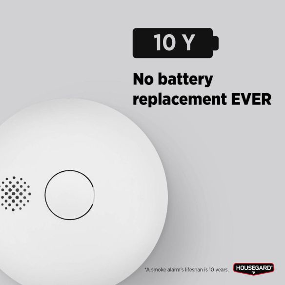 Housegard Luma langaton palovaroitin, sis. 10-vuoden paristo, 2-pack