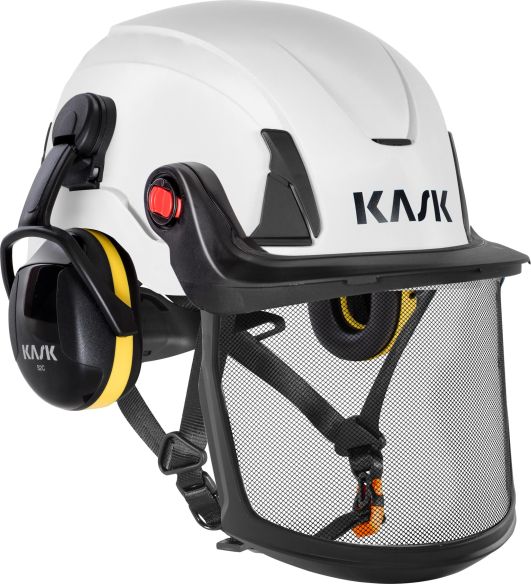 KASK Primero suojakypärä lisävarusteilla