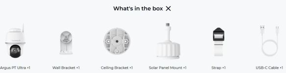 Reolink Argus PT Ultra 8MP akkukäyttöinen WiFi kamera tuotepakkaus