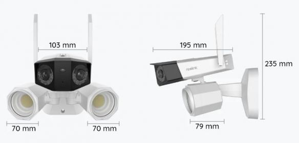 Reolink Duo Floodlight WiFi 2x8MP AI ulkokamera LED-kohdevaloilla + 64GB muistikortti