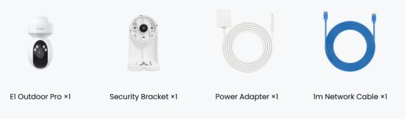Reolink E1 Outdoor Pro PTZ Auto Tracking AI WiFi 6 valvontakameran tuotepakkaus