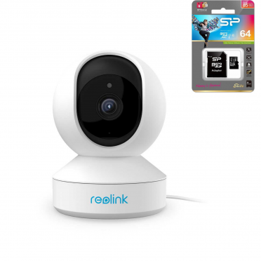 Reolink E1 Pro AI 4MP PT WiFi kamera sisäkäyttöön (valkoinen) + 64GB muistikortti