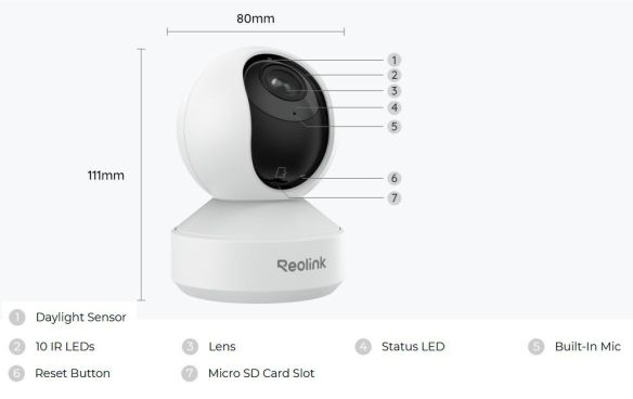 Reolink E Series E340 5MP PTZ Wifi kameran osat