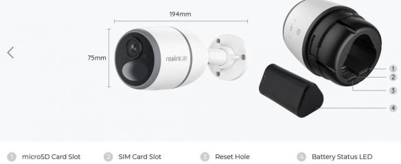 Reolink Go Series G340+SIM akkukäyttöinen 8MP 4G-älykamera ulkokäyttöön (Go Ultra) + 64GB muistikortti