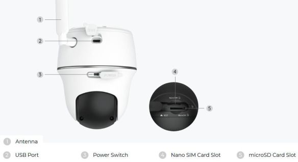 Reolink Go PT Plus 5MP (Series G430) 4G akkukäyttöinen valvontakameran osat