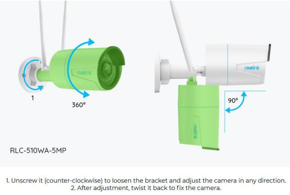 Reolink RLC-510WA (W320) 5MP bullet AI WiFi kamera ulkokäyttöön