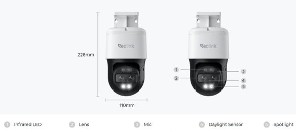 Reolink TrackMix WiFi 8MP PTZ Auto Tracking AI valvontakamera (W760)