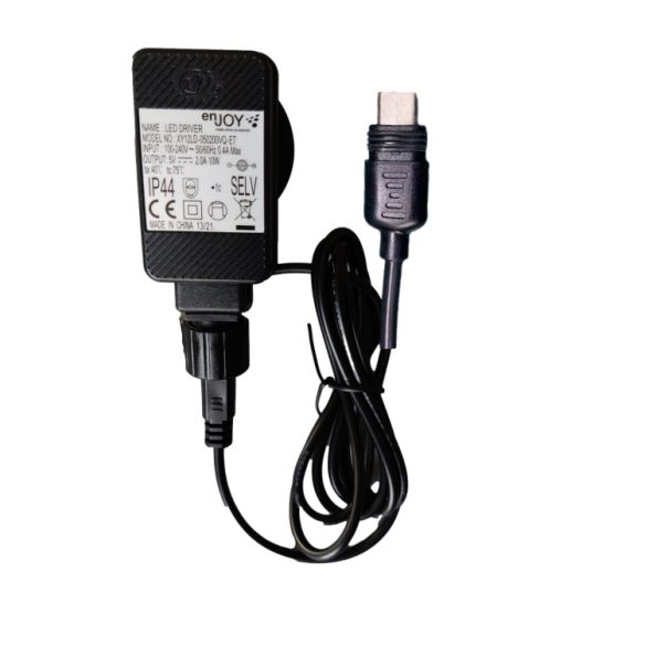 ENJOY verkkolaturi ja USB-C -kaapeli ulkokäyttöön (5V/2A, IP44)