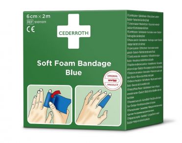 Cederroth Soft laastari 6 cm x 2 m, sininen