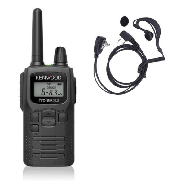 Kenwood PKT-300E PMR446 radiopuhelin + kuulokemikrofoni nappi 