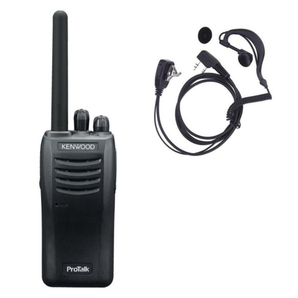 Kenwood ProTalk TK-3501E PMR-446 Radiopuhelin + kuulokemikrofoni nappi 